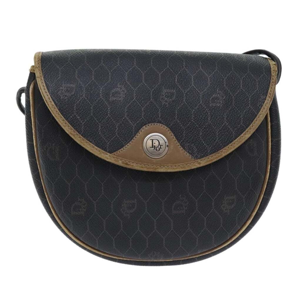 Dior Honeycomb Canvas Shoulder Bag Black